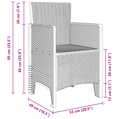 Garden Chairs 4 pcs Light Grey Poly Rattan