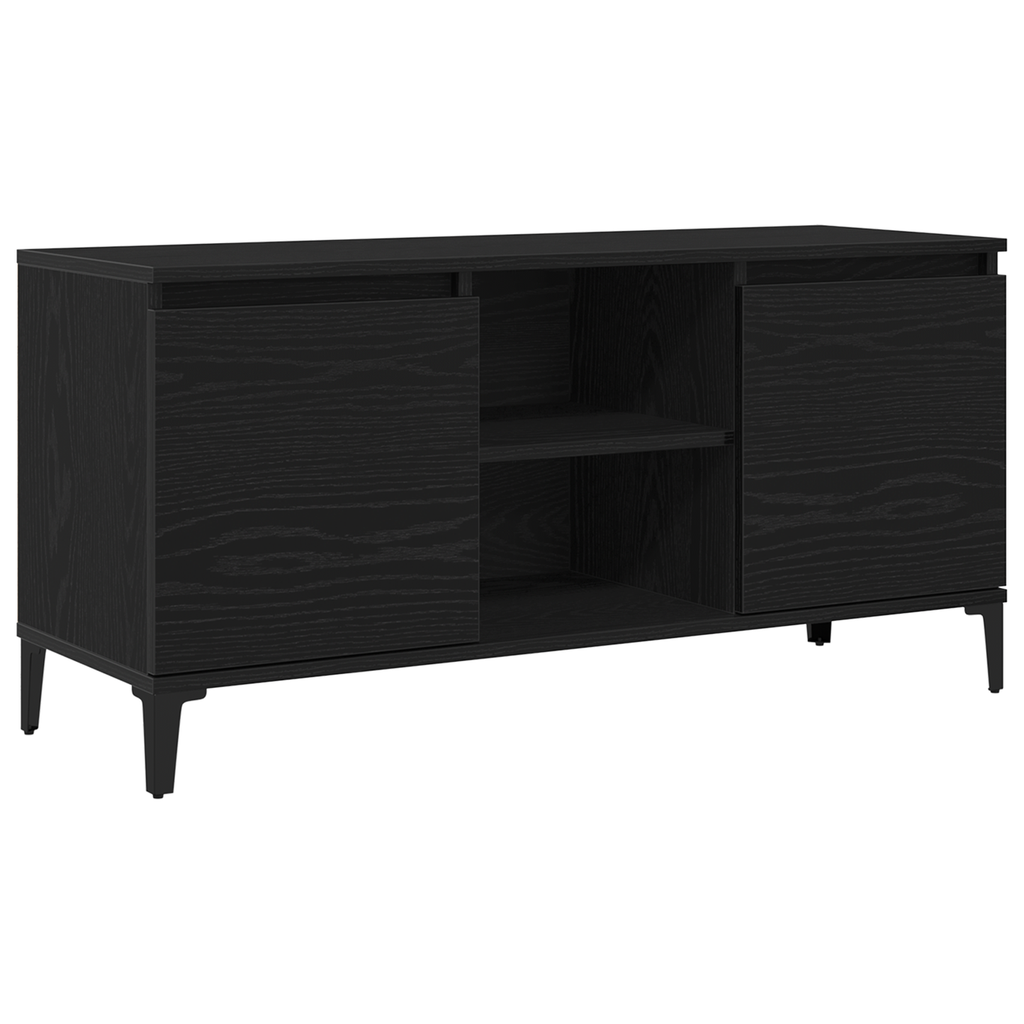Black Oak TV Stand - 102x35x50 cm Made from Engineered Wood