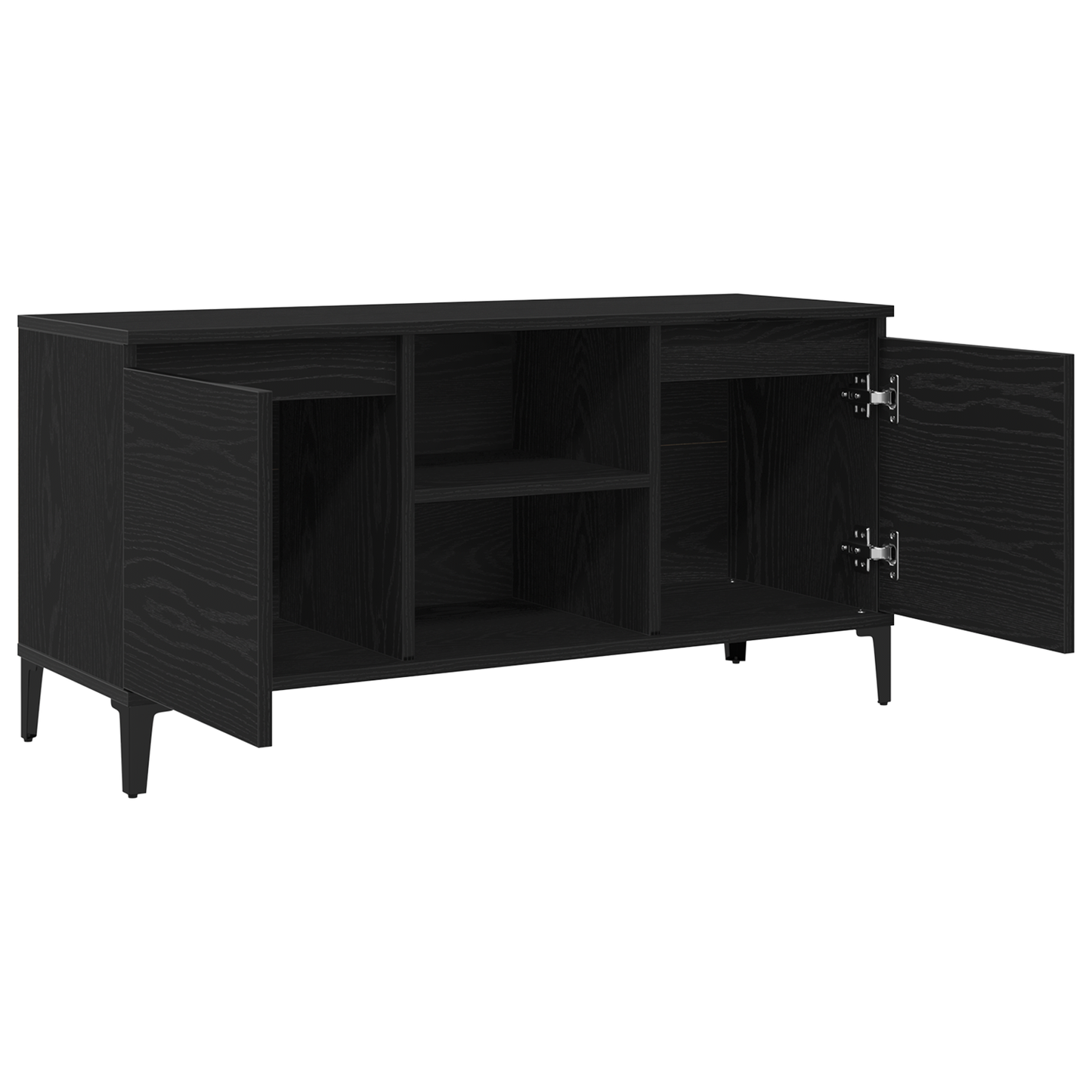 Black Oak TV Stand - 102x35x50 cm Made from Engineered Wood