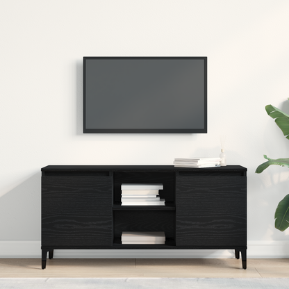 Black Oak TV Stand - 102x35x50 cm Made from Engineered Wood