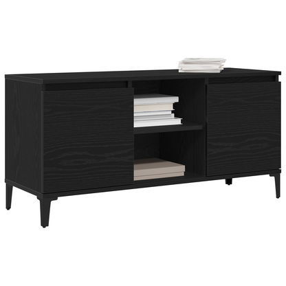 Black Oak TV Stand - 102x35x50 cm Made from Engineered Wood
