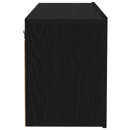 TV Wall Cabinet Black Oak 100x30x41 cm Engineered Wood