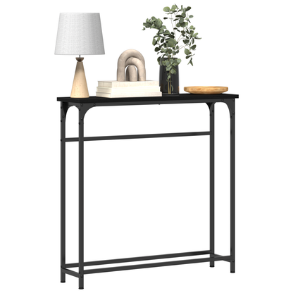 Console Table Black Oak 75x19,5x75 cm Engineered Wood
