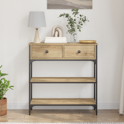 Console Table Artisan Oak 72,5x25x75 cm Engineered Wood & Steel