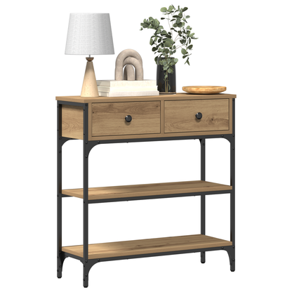 Console Table Artisan Oak 72,5x25x75 cm Engineered Wood & Steel
