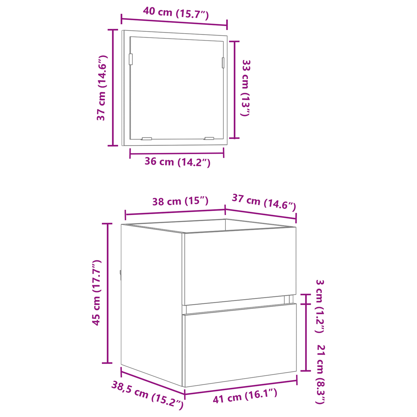 Bathroom Storage Cabinet - Black Oak Engineered Wood Standard