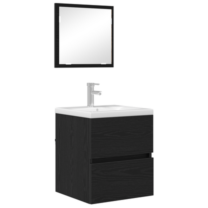 Bathroom Storage Cabinet - Black Oak Engineered Wood Standard